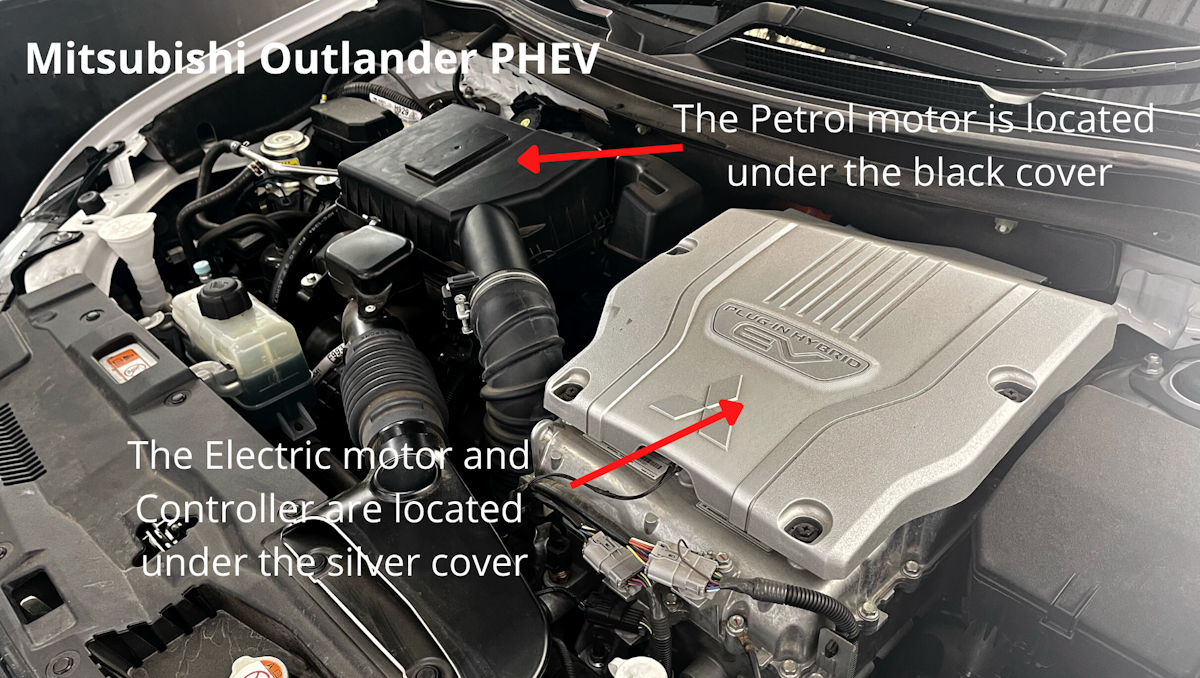 PHEV engine bay - This Outlander was receintly serviced at Blackwood Dyno Tune & service